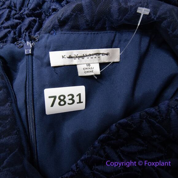 New! Kay Unger‎ Tatum Dress in midnight navy blue, size 10 - Picture 14 of 16